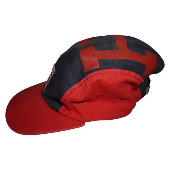 HUF Worldwide 5-Panel Camp Hat Red Gray American Flag Patch Strapback Cap - Picture 2 of 7